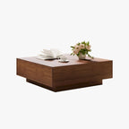 Table basse moderne du milieu du siècleTable basse minimaliste en placage de bois avec rangement pour salon, entièrement assemblée