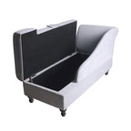 Chaise longue moderne d'intérieur avec rangement en tissu