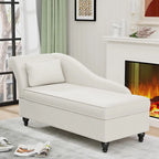 Chaise longue moderne d'intérieur avec rangement en tissu