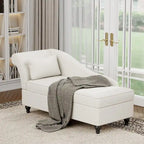 Chaise longue moderne d'intérieur avec rangement en tissu