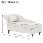 Chaise longue moderne d'intérieur avec rangement en tissu
