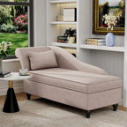 Chaise longue moderne d'intérieur avec rangement en tissu
