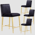 Tabourets de bar à hauteur de comptoir Chaises de bar îlot avec pieds en acier inoxydable doré