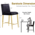 Tabourets de bar à hauteur de comptoir Chaises de bar îlot avec pieds en acier inoxydable doré
