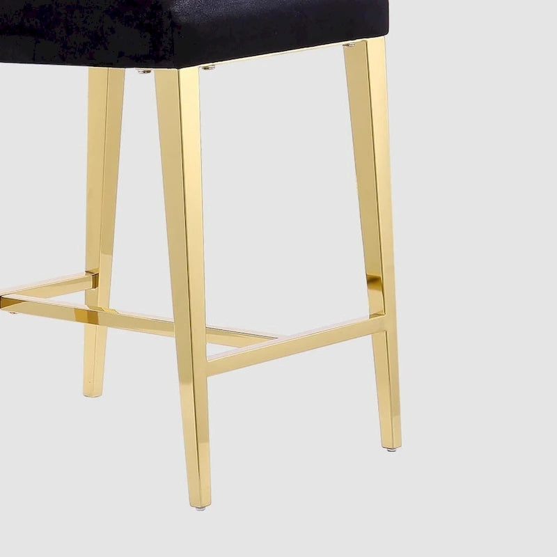 Counter Height Bar Stools Island Bar Chairs with Gold Stainless Steel Legs