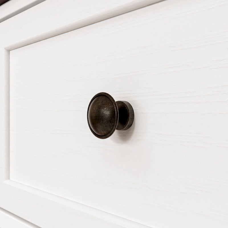 Versatile 12-Drawer Solid Wood Dresser - Brown & White Chest Of Drawer