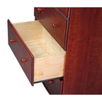 Commode 5 grands tiroirs en bois massif avec serrure, poignées en métal ou en bois