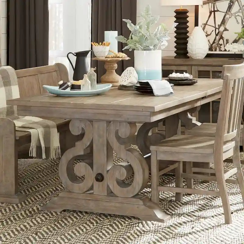 The Gray Barn Manderley Dove Tail Grey Dining Table - dove tail grey
