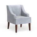 Fauteuil d'appoint en velours gris tourterelle avec accoudoirs incurvés