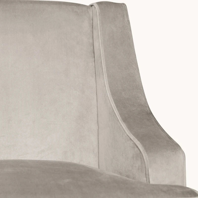 Dove Grey Velvet Swoop Arm Accent Chair