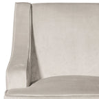 Fauteuil d'appoint en velours gris tourterelle avec accoudoirs incurvés