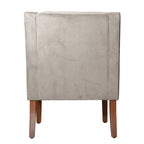Fauteuil d'appoint en velours gris tourterelle avec accoudoirs incurvés