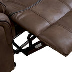 Canapé inclinable manuel en microfibre avec porte-gobelets rabattables