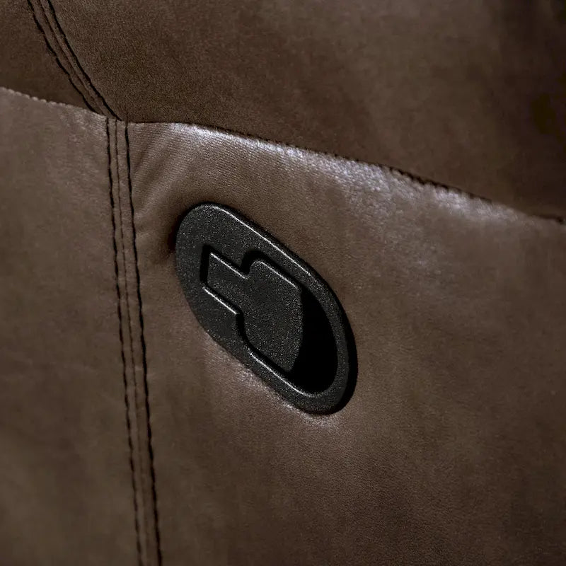 Canapé inclinable manuel en microfibre avec porte-gobelets rabattables