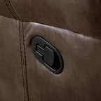 Canapé inclinable manuel en microfibre avec porte-gobelets rabattables