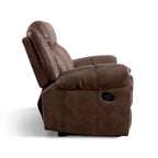Canapé inclinable manuel en microfibre avec porte-gobelets rabattables