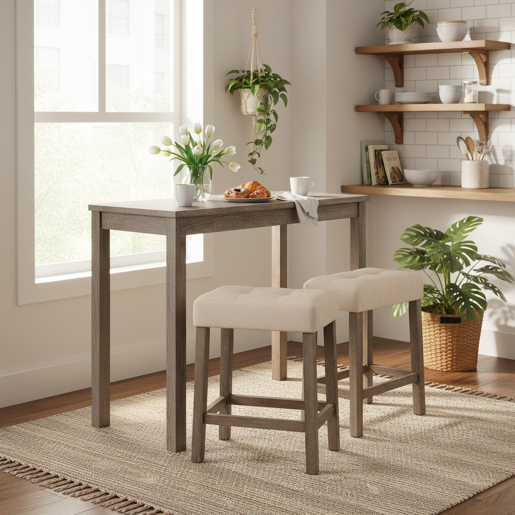Ensemble de table à hauteur de comptoir 3 pièces