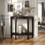 Console d'entrée décorative demi-lune marron minimaliste moderne à un seul niveau