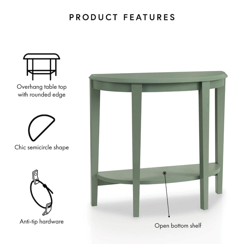 Console d'entrée décorative demi-lune marron minimaliste moderne à un seul niveau
