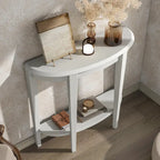 Console d'entrée décorative demi-lune marron minimaliste moderne à un seul niveau