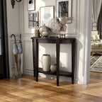 Console d'entrée décorative demi-lune marron minimaliste moderne à un seul niveau