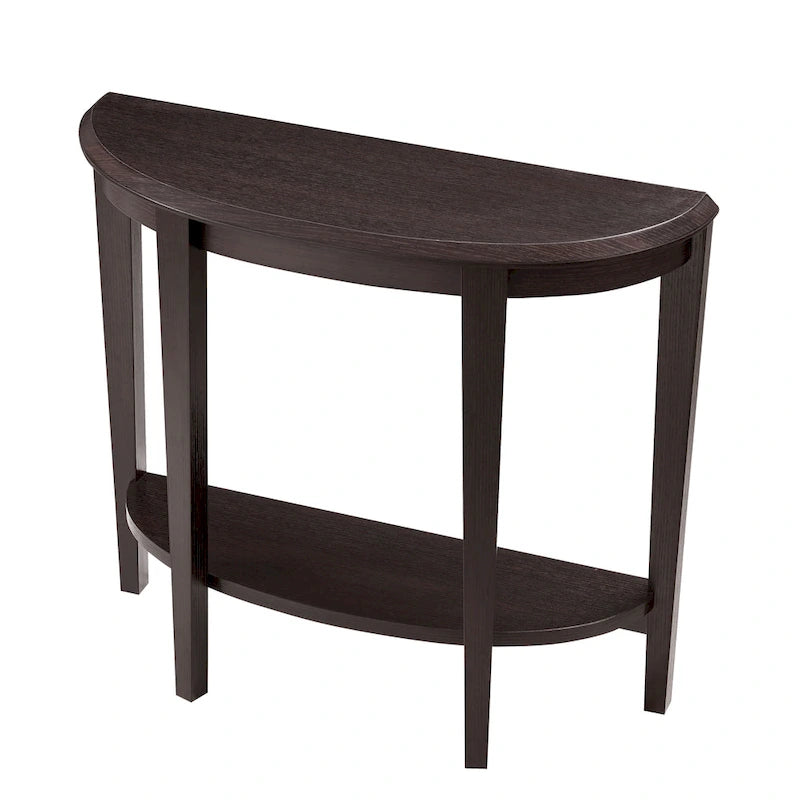 Console d'entrée décorative demi-lune marron minimaliste moderne à un seul niveau