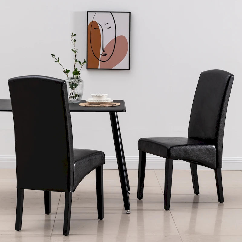 Modern Faux Leather 2 Piece Dining Room Chair