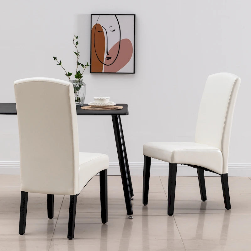 Modern Faux Leather 2 Piece Dining Room Chair