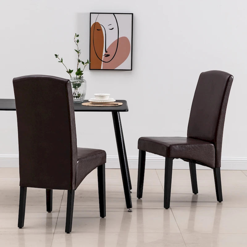Modern Faux Leather 2 Piece Dining Room Chair
