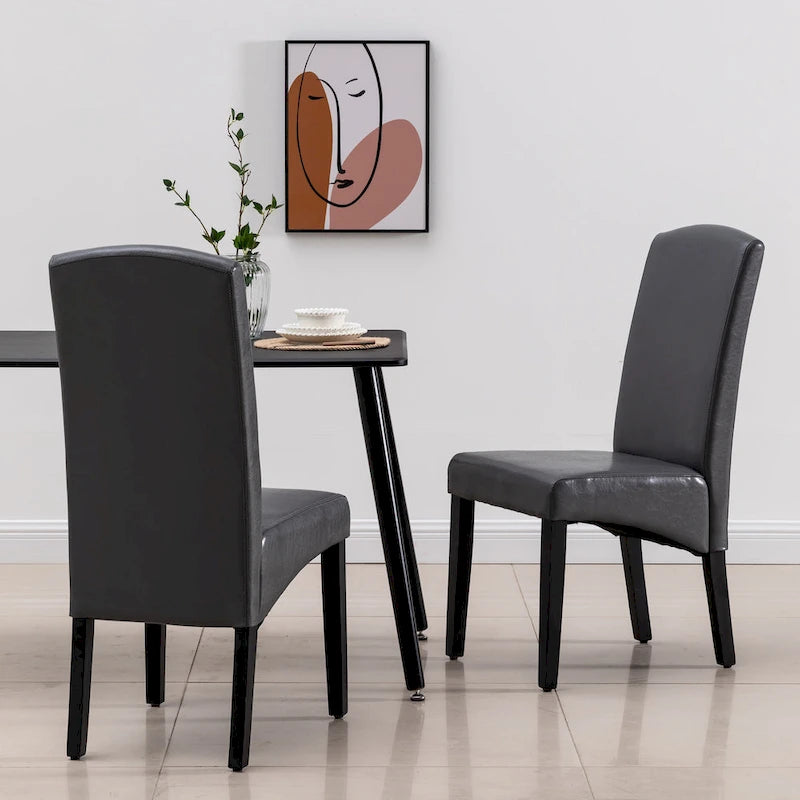 Chaise de salle à manger moderne en similicuir