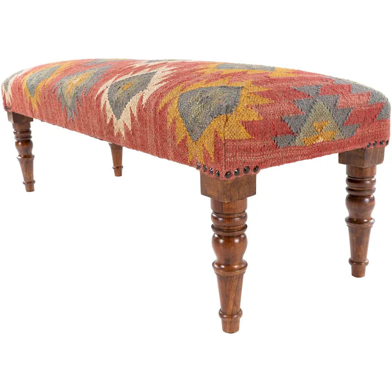 Banc en jute rembourré style sud-ouest