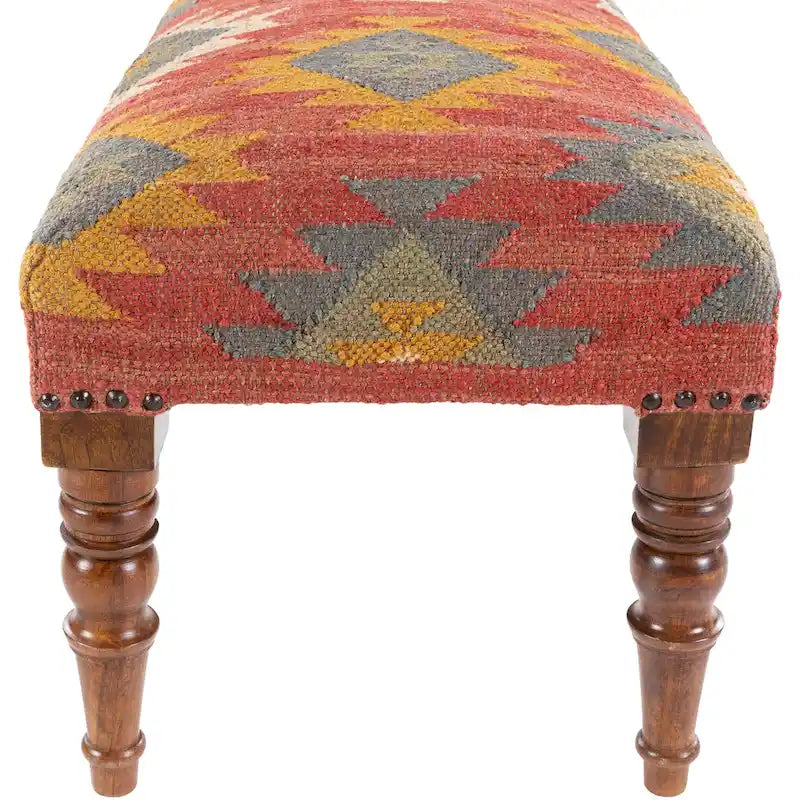 Banc en jute rembourré style sud-ouest