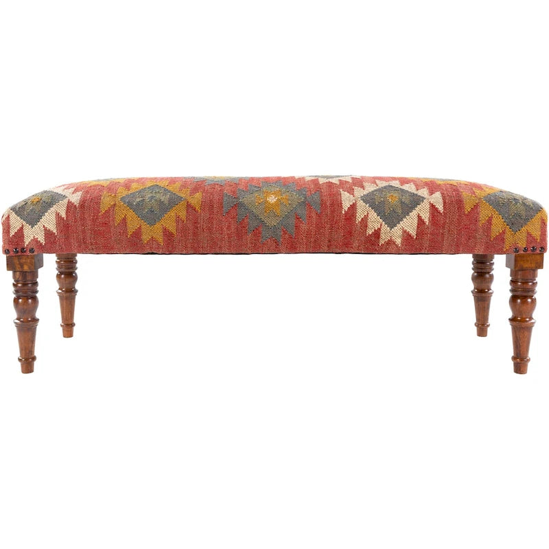 Banc en jute rembourré style sud-ouest