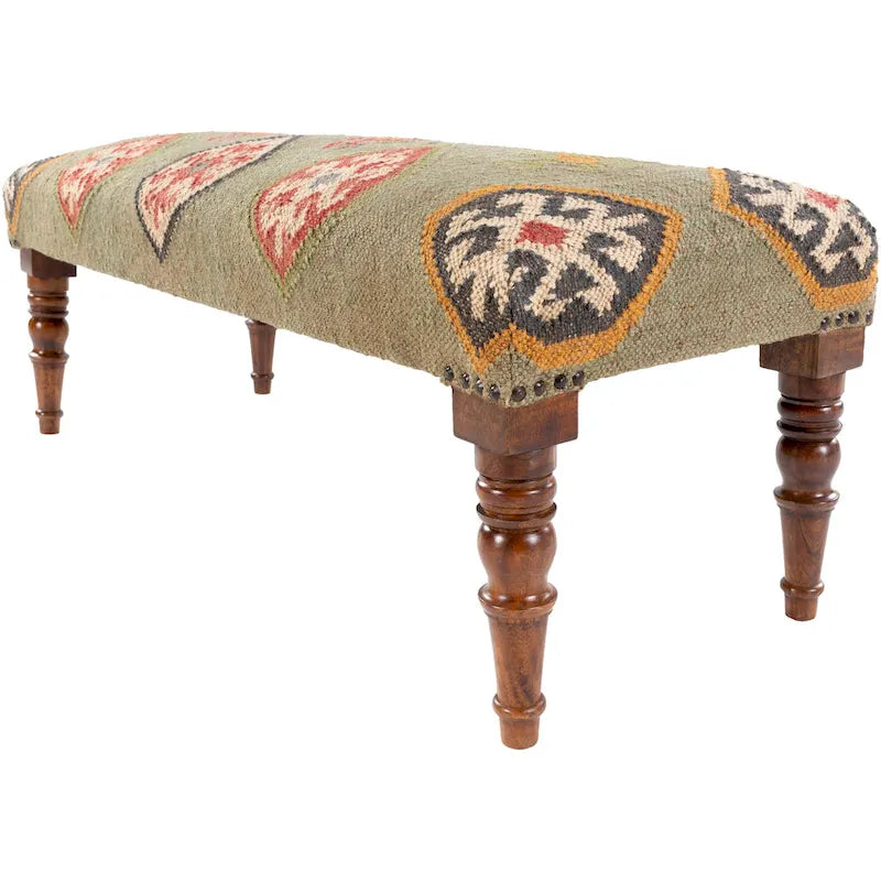 Banc en jute rembourré style sud-ouest