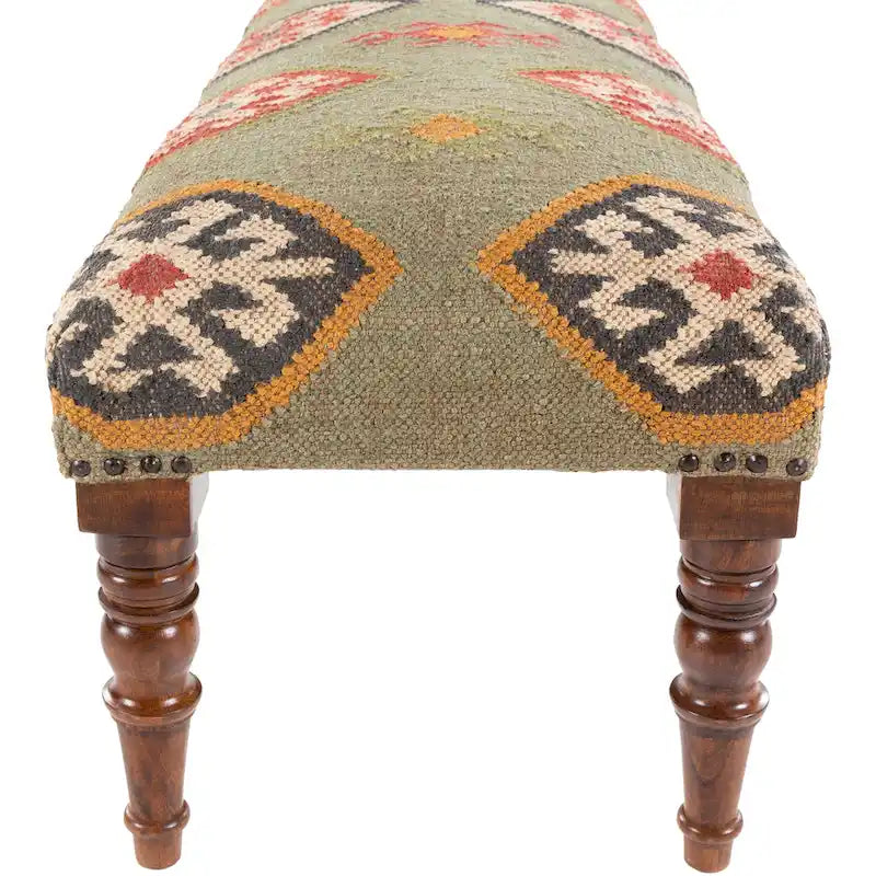 Banc en jute rembourré style sud-ouest