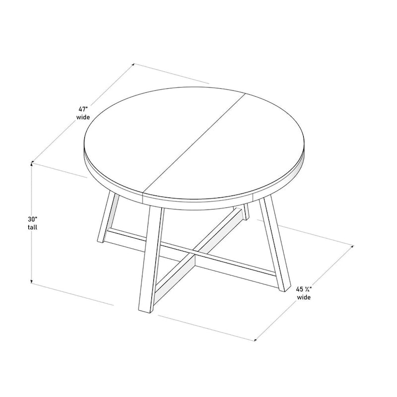 Classic Solid Wood Round Dining Table - 47