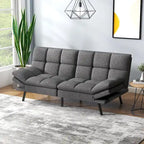 Canapé-lit futon, canapé convertible pliable en mousse à mémoire de forme avec accoudoirs réglables pour petits espaces