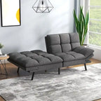 Canapé-lit futon, canapé convertible pliable en mousse à mémoire de forme avec accoudoirs réglables pour petits espaces