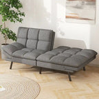 Canapé-lit futon, canapé convertible pliable en mousse à mémoire de forme avec accoudoirs réglables pour petits espaces
