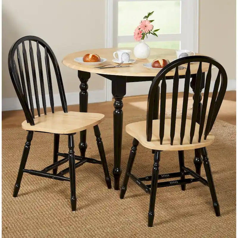 Solid Wood Spindle Dining Chairs (Set of 2)