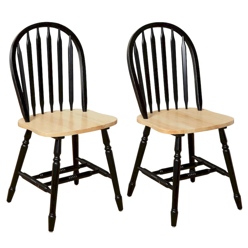 Chaises de salle à manger à barreaux en bois massif