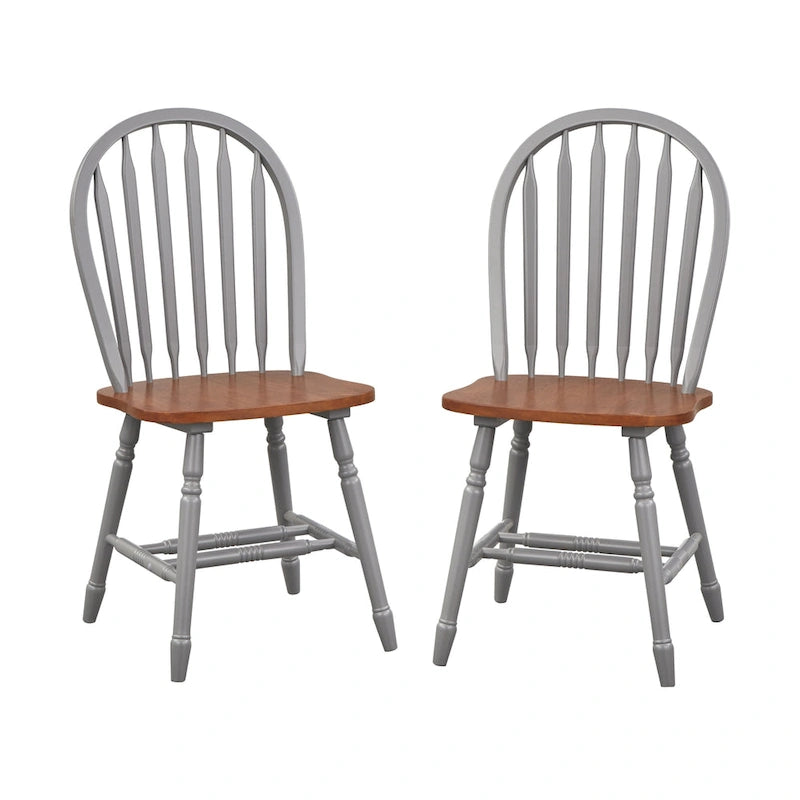 Chaises de salle à manger à barreaux en bois massif
