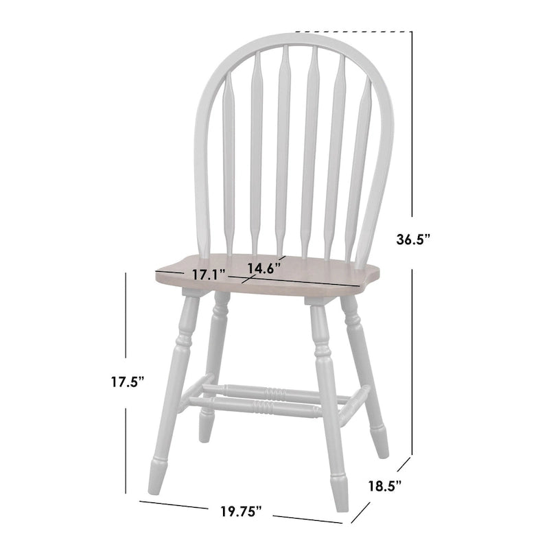 Chaises de salle à manger à barreaux en bois massif