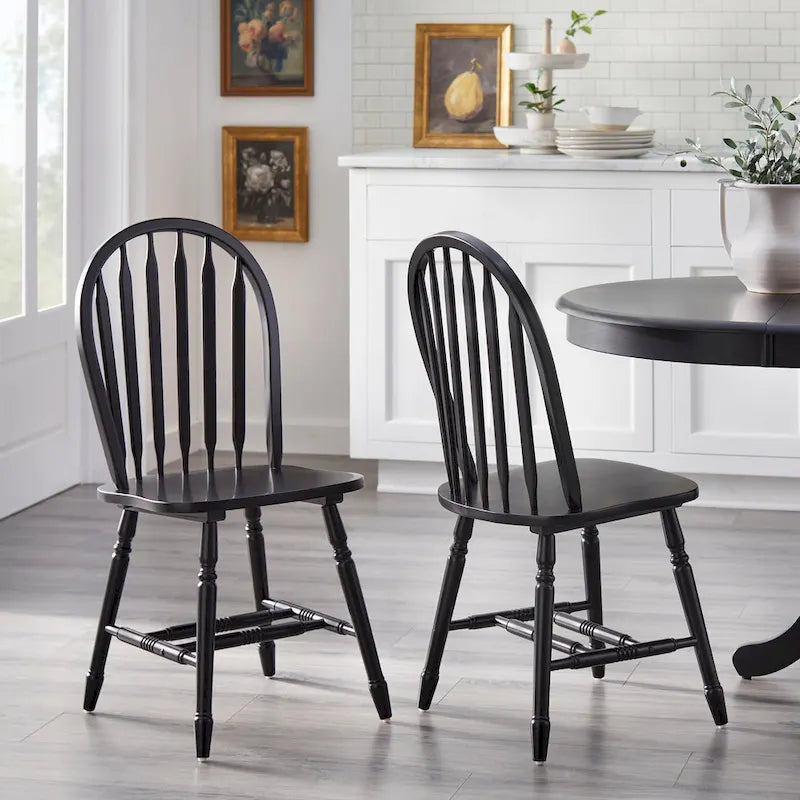 Chaises de salle à manger à barreaux en bois massif