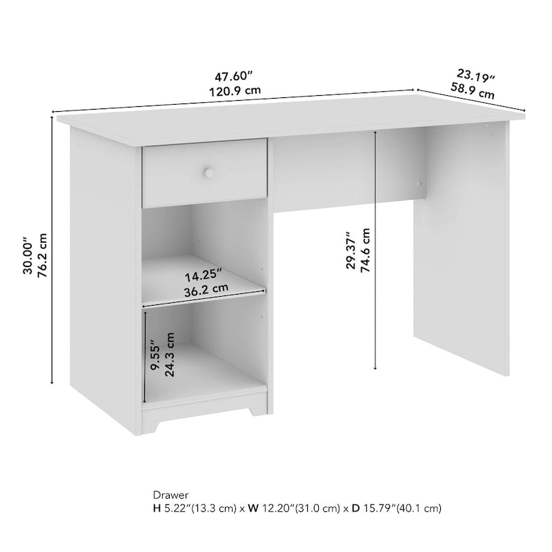 Bureau d'ordinateur de 122 cm avec rangement