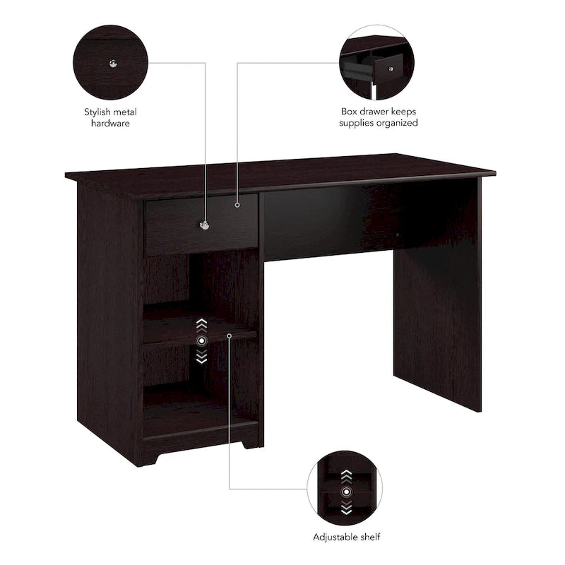 Bureau d'ordinateur de 122 cm avec rangement