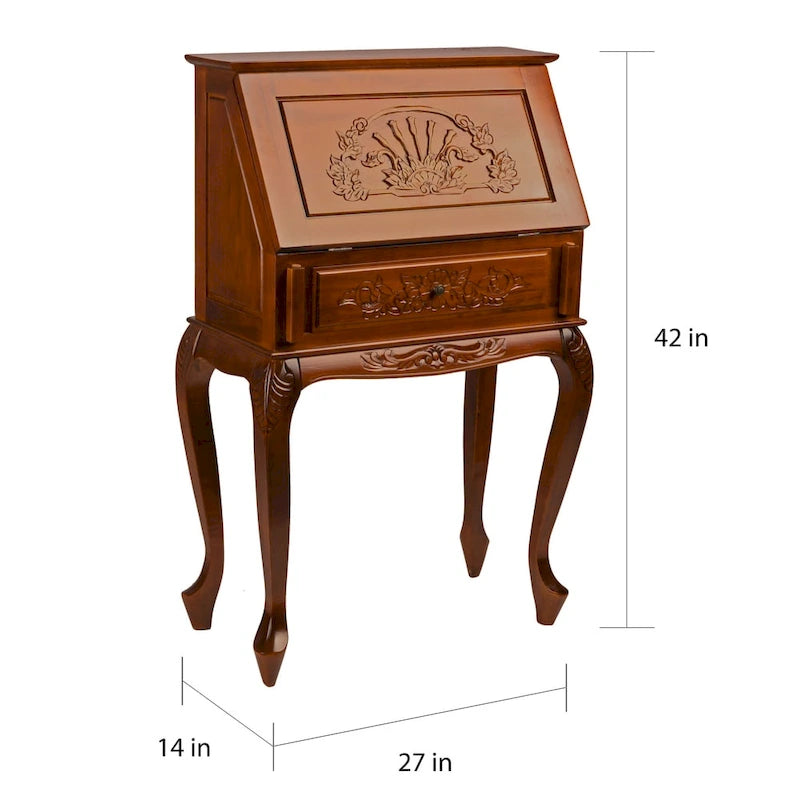 Secrétaire en bois sculpté Windsor