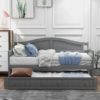 Lit de repos double en bois avec lit gigogne