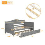 Lit de repos double en bois avec lit gigogne