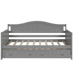 Lit de repos double en bois avec lit gigogne